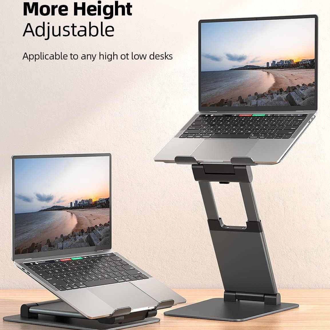 Support Ordinateur Portable en Alliage d'Aluminium, Base de Bureau Ajustable, Rotation 360° - IVOIRART.COM