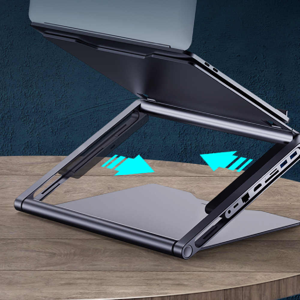 Support pour ordinateur portable avec station d'accueil 8-en-1 multifonctionnelle - IVOIRART.COM