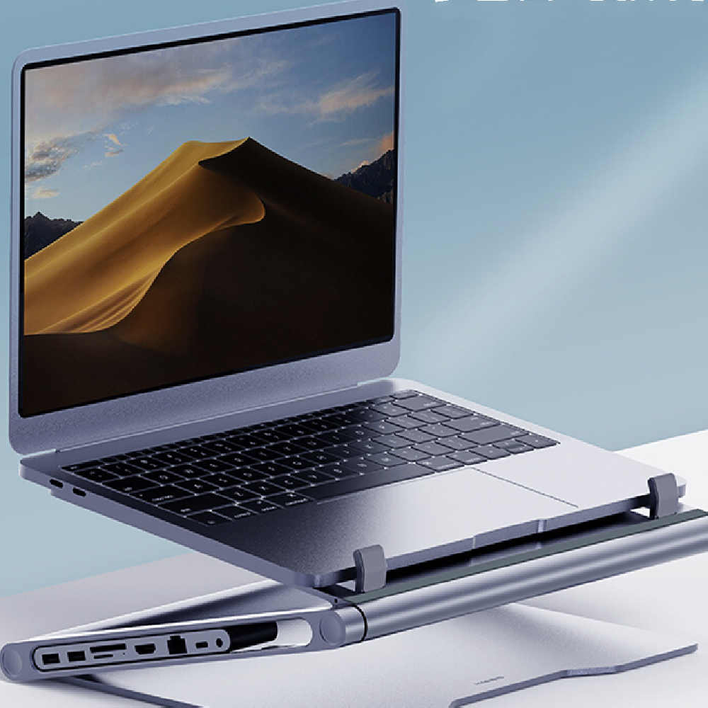 Support pour ordinateur portable avec station d'accueil 8-en-1 multifonctionnelle - IVOIRART.COM