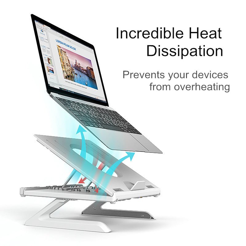 Support pour ordinateur portable multifonctionnel pliable et ajustable à levage - IVOIRART.COM