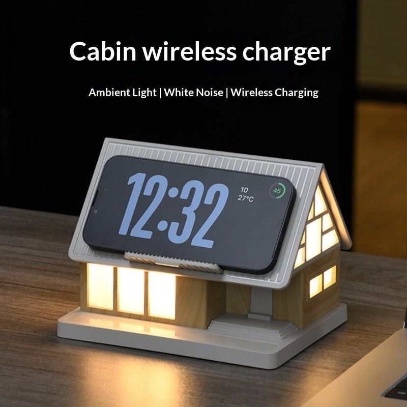 Support téléphone lampe de chevet 15W Chargeur sans fil Type-C veilleuse blancV2 - IVOIRART.COM