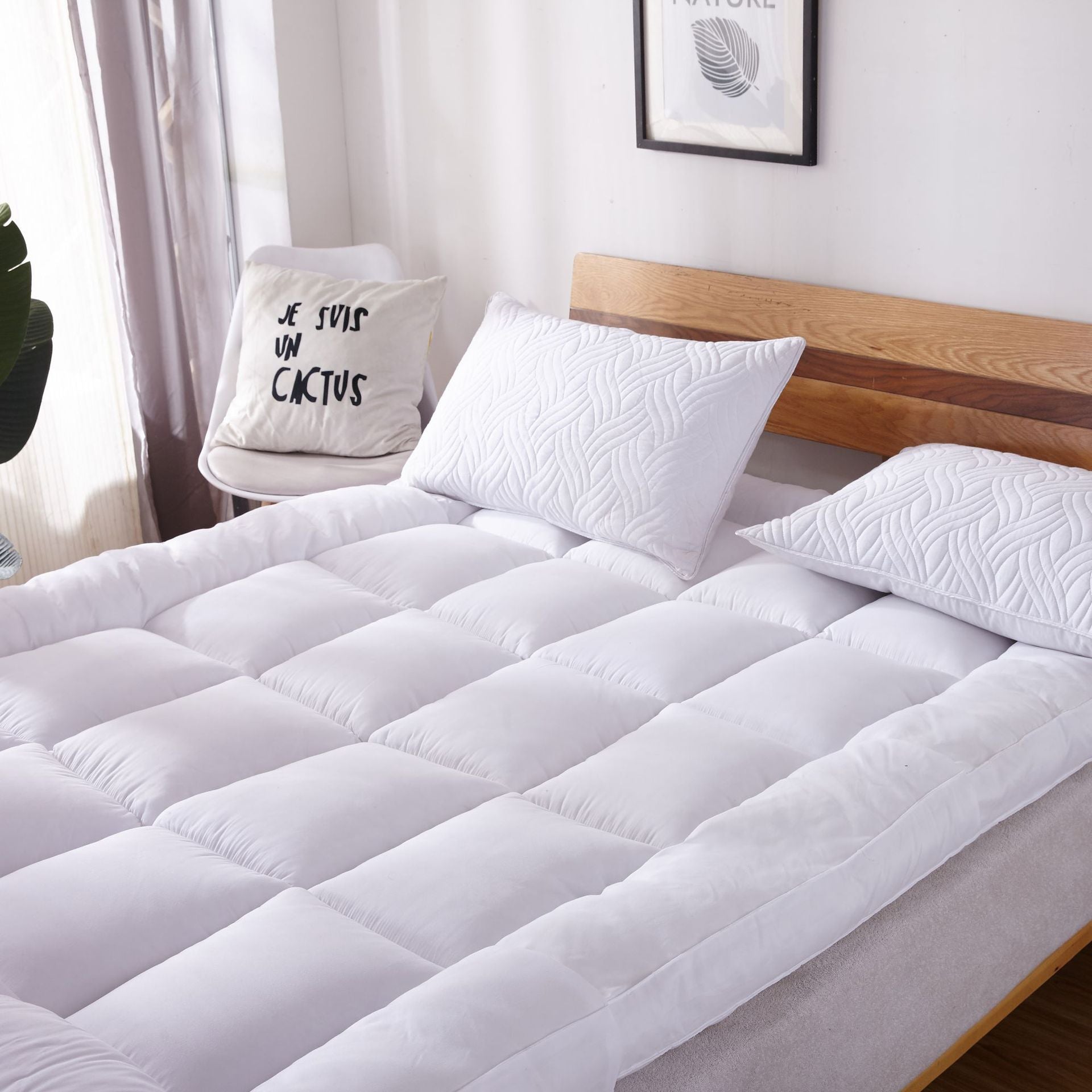 Surmatelas épais en microfibre antidérapant, protection de lit pour usage domestique - IVOIRART.COM