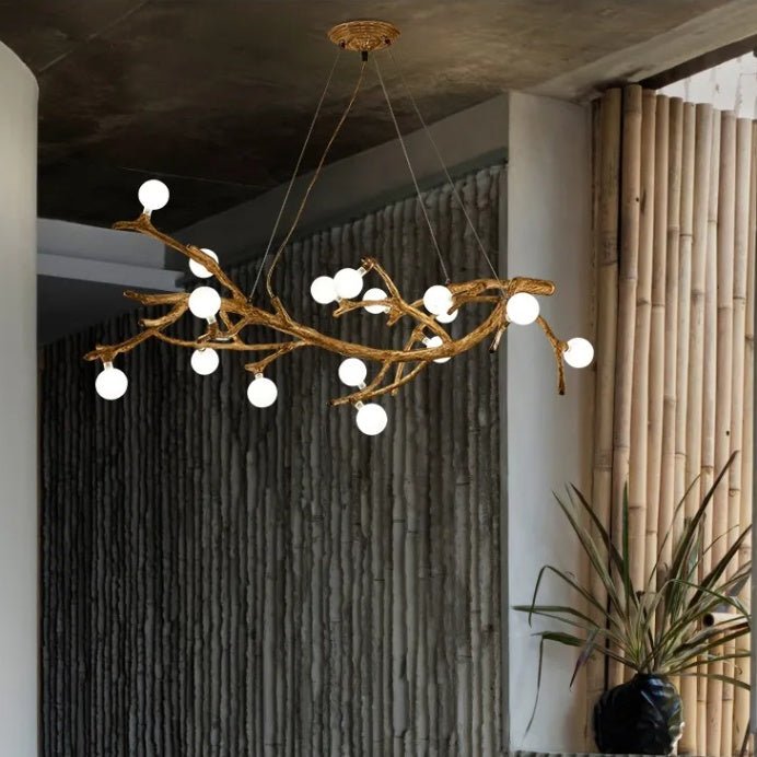 Suspension décorative en branche d'arbre style Zen japonais Wabi-sabi pour restaurant - IVOIRART.COM