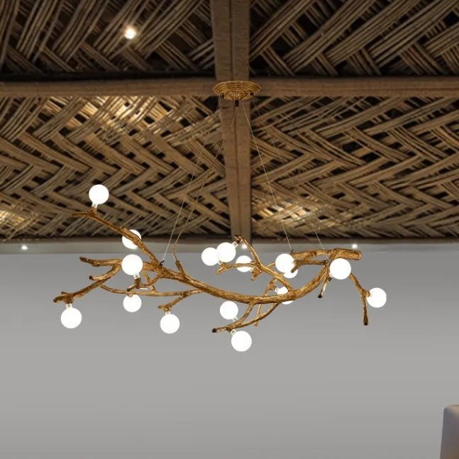 Suspension décorative en branche d'arbre style Zen japonais Wabi-sabi pour restaurant - IVOIRART.COM