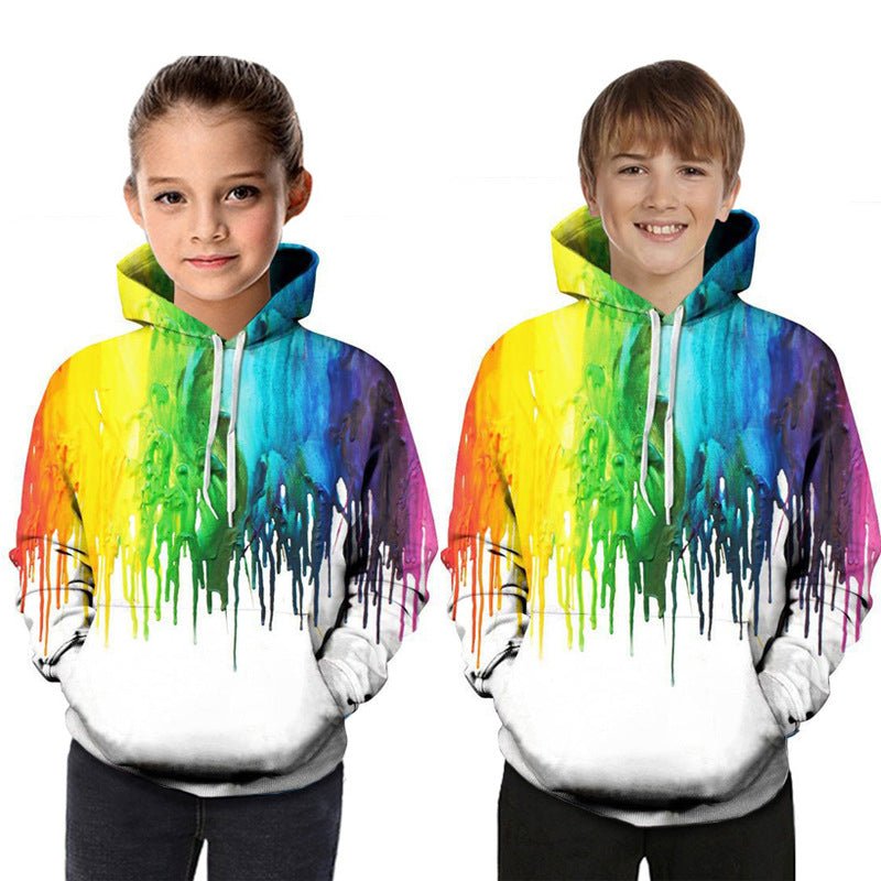Sweat à Capuche Numérique Imprimé Unisexe pour Enfants de 8 Ans et Plus - IVOIRART.COM