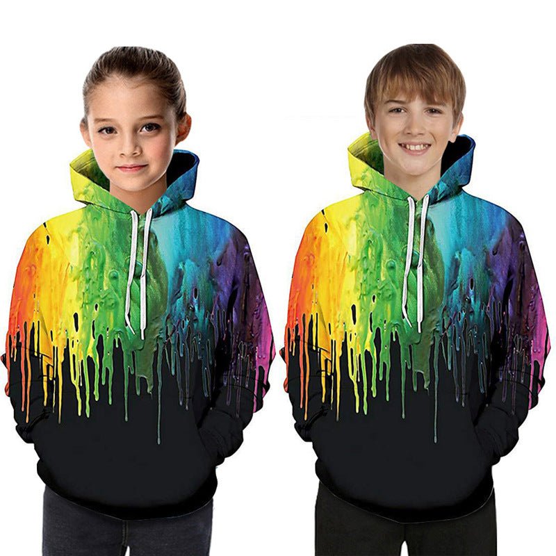 Sweat à Capuche Numérique Imprimé Unisexe pour Enfants de 8 Ans et Plus - IVOIRART.COM