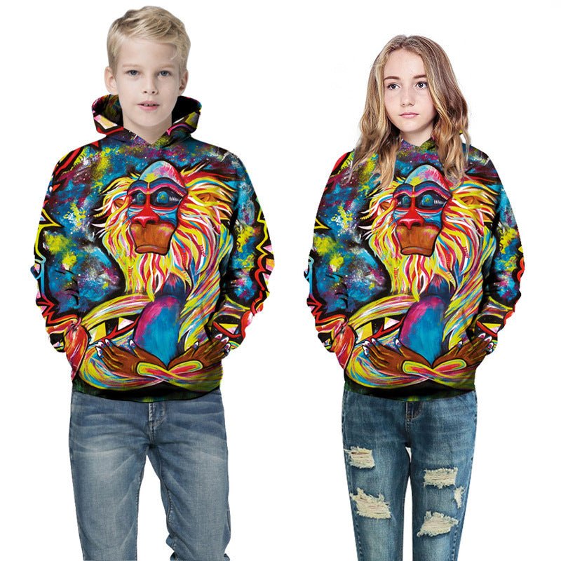 Sweat à Capuche Numérique Imprimé Unisexe pour Enfants de 8 Ans et Plus - IVOIRART.COM