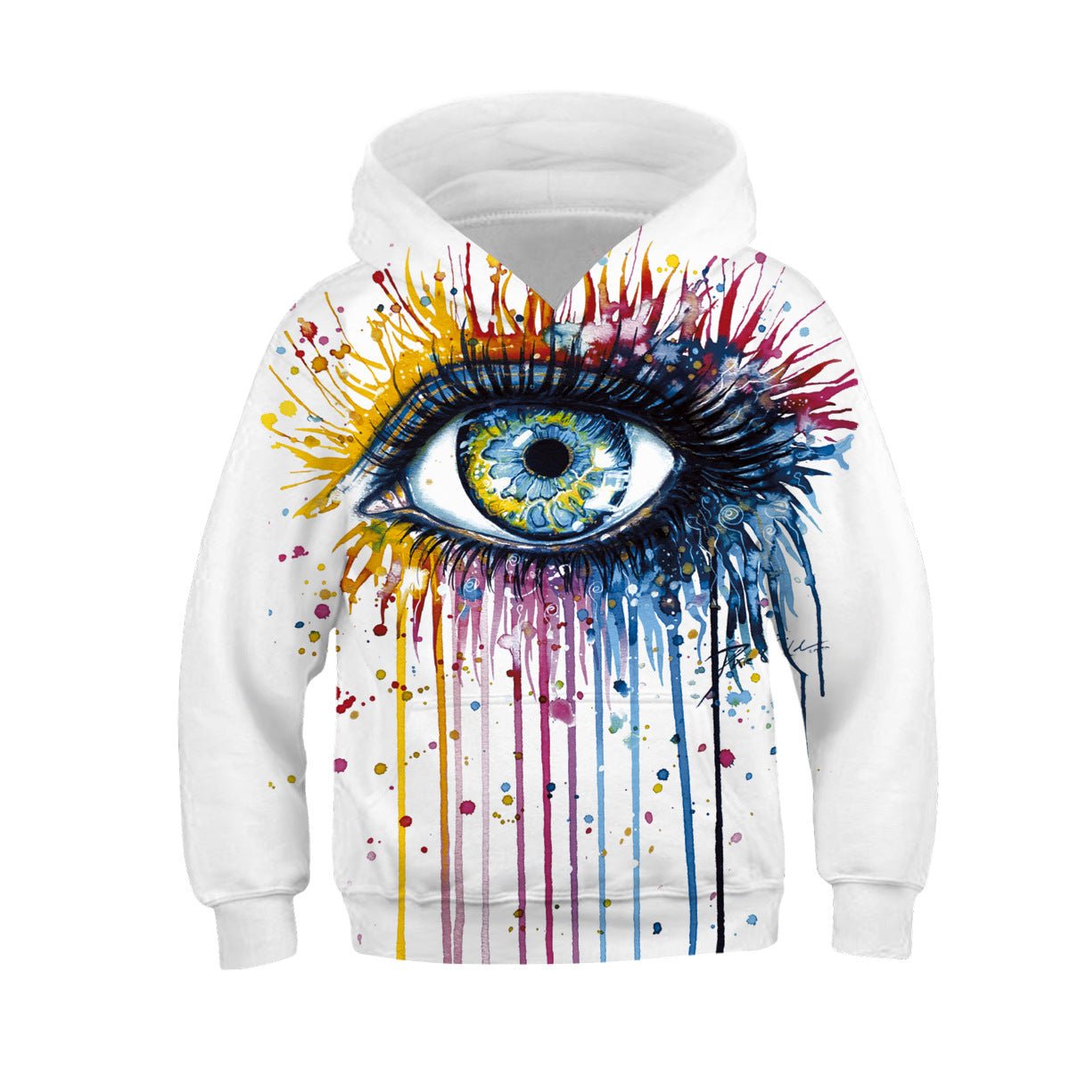Sweat à Capuche Numérique Imprimé Unisexe pour Enfants de 8 Ans et Plus - IVOIRART.COM