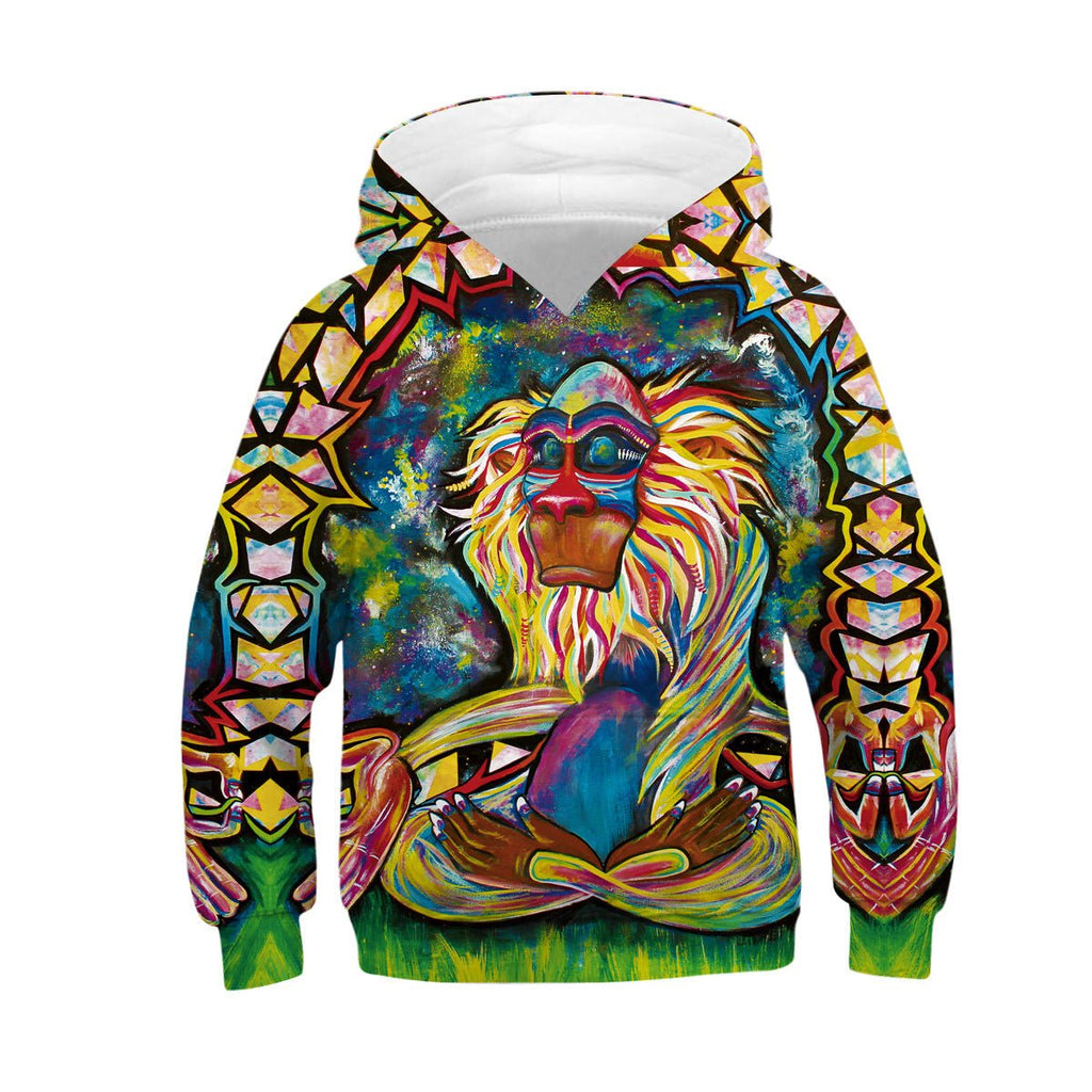 Sweat à Capuche Numérique Imprimé Unisexe pour Enfants de 8 Ans et Plus - IVOIRART.COM