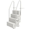 Swimming Pool Ladder Adjustable Height For Above Ground Pool Steps With Dual Handrails White - IVOIRART.COM