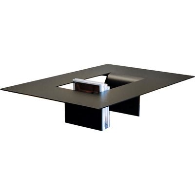 Table d'appoint en métal pour salon moderne — finition laquée piano, robuste chic - IVOIRART.COM