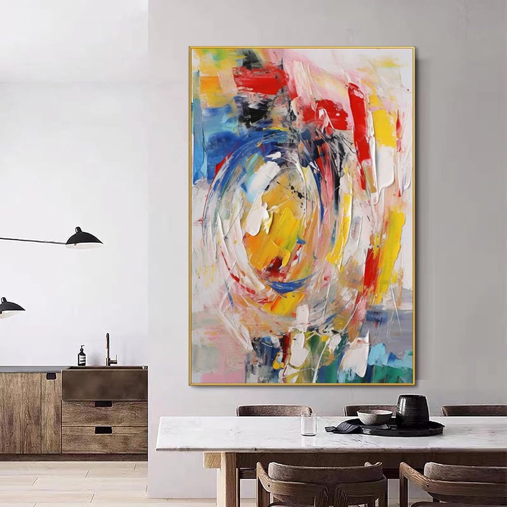 Tableau à l'huile fait main sur toile abstrait moderne pour le salon sans cadre. - IVOIRART.COM