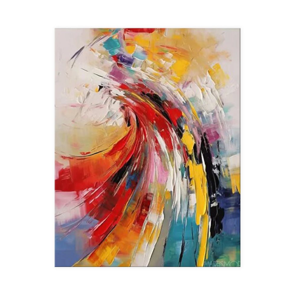 Tableau à l'huile fait main sur toile abstrait moderne pour le salon sans cadre. - IVOIRART.COM