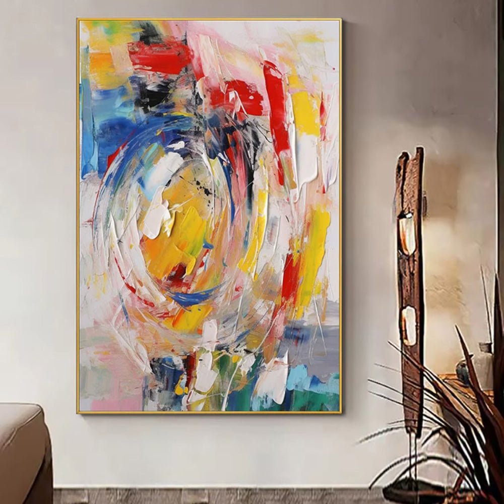 Tableau à l'huile fait main sur toile abstrait moderne pour le salon sans cadre. - IVOIRART.COM