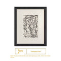 Tableau abstrait lignes noir et blanc haut de gamme pour suspension décor rétro. - IVOIRART.COM
