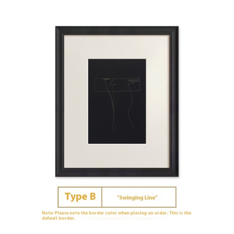 Tableau abstrait lignes noir et blanc haut de gamme pour suspension décor rétro. - IVOIRART.COM