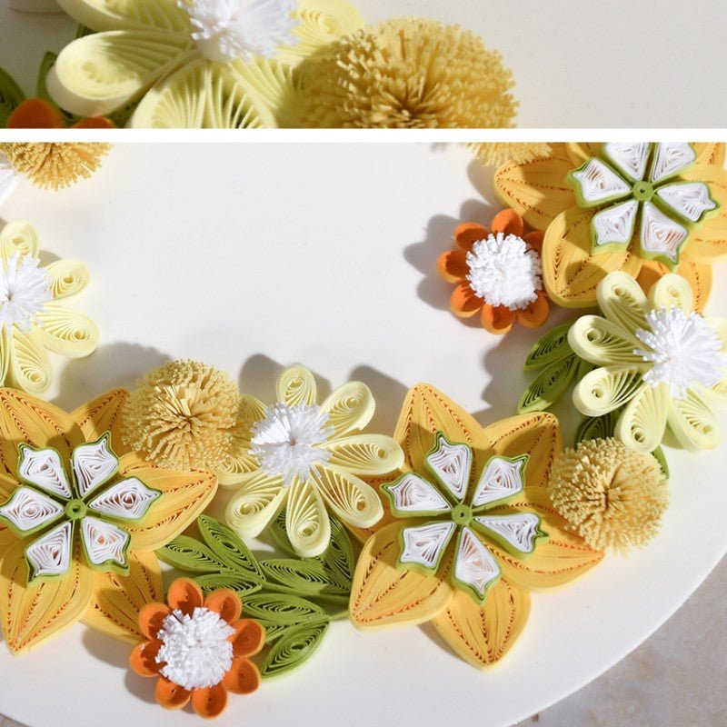 Tableau en papier quilling matelassé - Peinture créative artisanale et guirlande - IVOIRART.COM