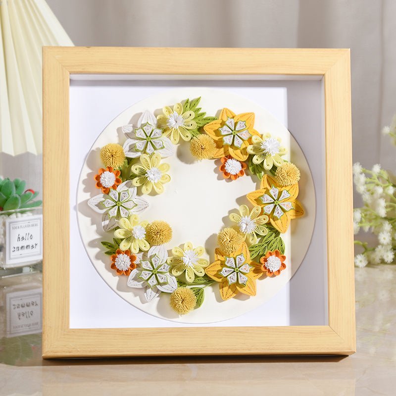 Tableau en papier quilling matelassé - Peinture créative artisanale et guirlande - IVOIRART.COM