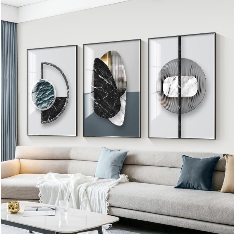 Tableau Géométrique Abstrait sur Toile pour Décoration Murale Intérieure - IVOIRART.COM