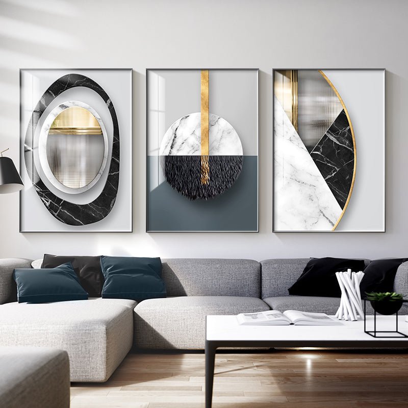 Tableau Géométrique Abstrait sur Toile pour Décoration Murale Intérieure - IVOIRART.COM
