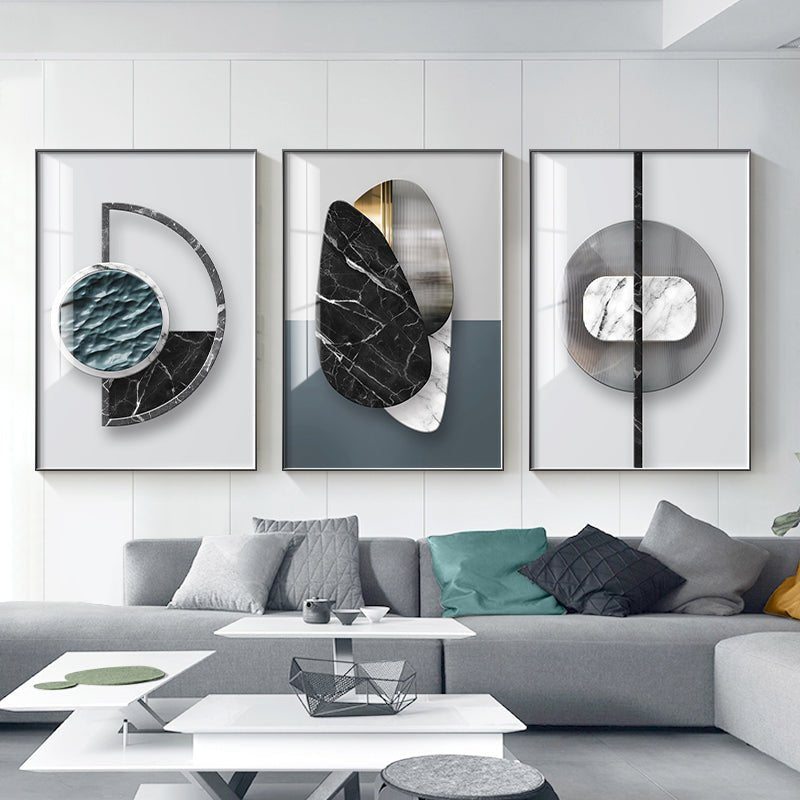 Tableau Géométrique Abstrait sur Toile pour Décoration Murale Intérieure - IVOIRART.COM