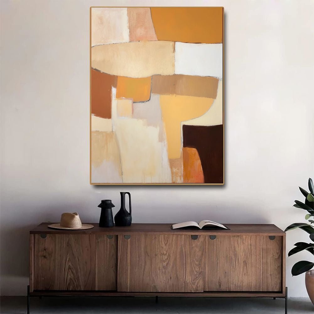 Tableau Huile Abstrait fait main sur Toile - Sans Cadre, Déco Salon & Chambre XL - IVOIRART.COM