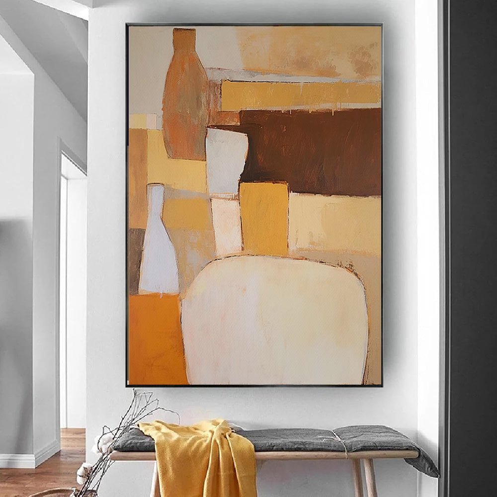 Tableau Huile Abstrait fait main sur Toile - Sans Cadre, Déco Salon & Chambre XL - IVOIRART.COM