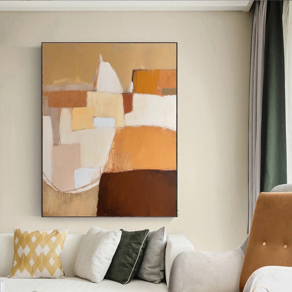 Tableau Huile Abstrait fait main sur Toile - Sans Cadre, Déco Salon & Chambre XL - IVOIRART.COM