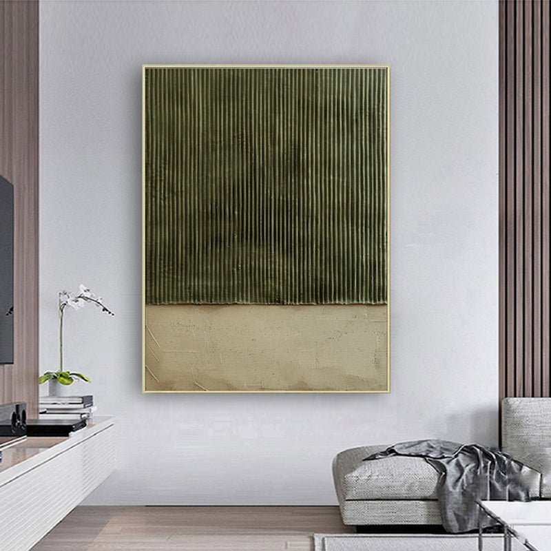 Tableau huile peint à la main sur toile, abstrait moderne vert, texture décor chic - IVOIRART.COM