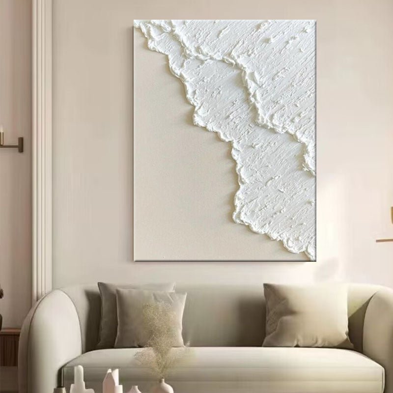 Tableau Huile Trois Dimensions Peint à la Main — Niché Blanc, Cadre au Choix PRO - IVOIRART.COM