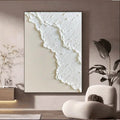 Tableau Huile Trois Dimensions Peint à la Main — Niché Blanc, Cadre au Choix PRO - IVOIRART.COM