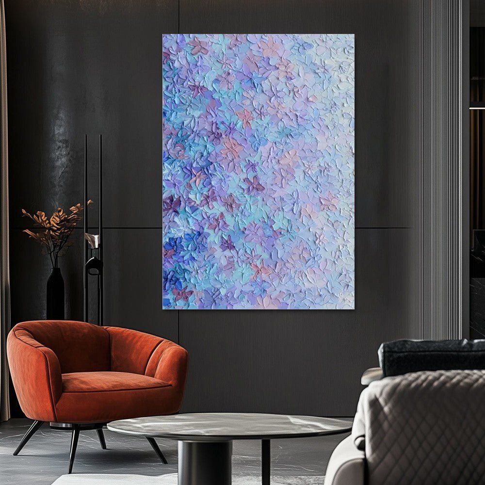 Tableau moderne floral peint à la main - Toile huile abstraite blocs de couleurs! - IVOIRART.COM
