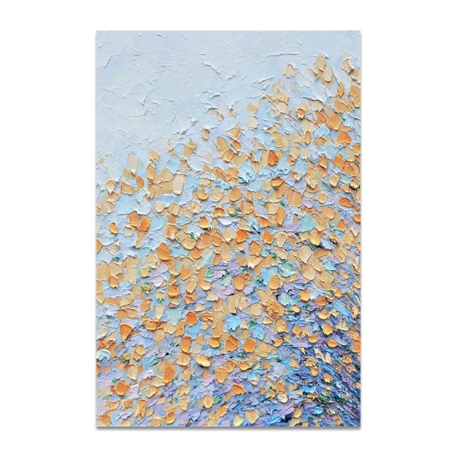 Tableau moderne floral peint à la main - Toile huile abstraite blocs de couleurs! - IVOIRART.COM