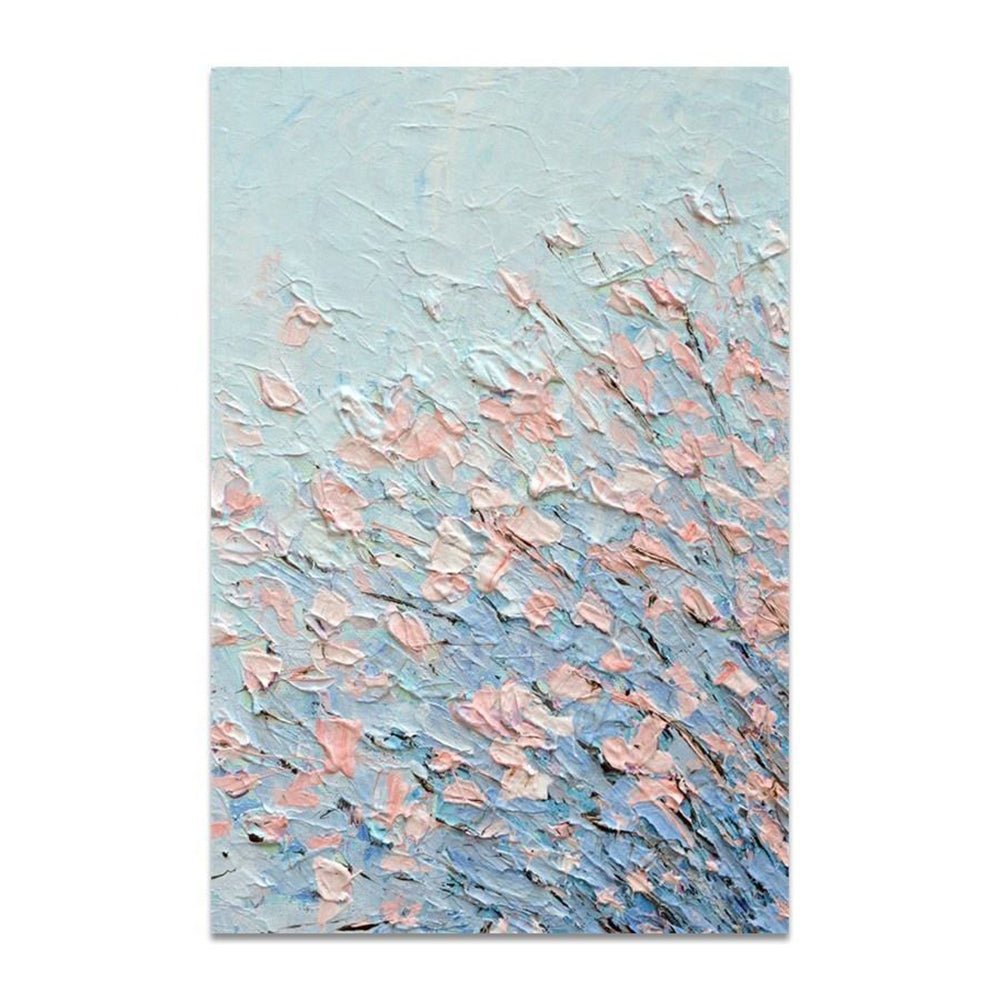 Tableau moderne floral peint à la main - Toile huile abstraite blocs de couleurs! - IVOIRART.COM
