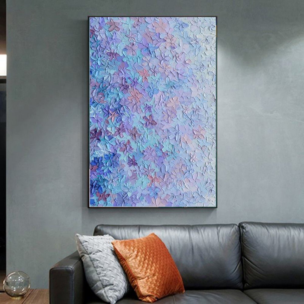 Tableau moderne floral peint à la main - Toile huile abstraite blocs de couleurs! - IVOIRART.COM