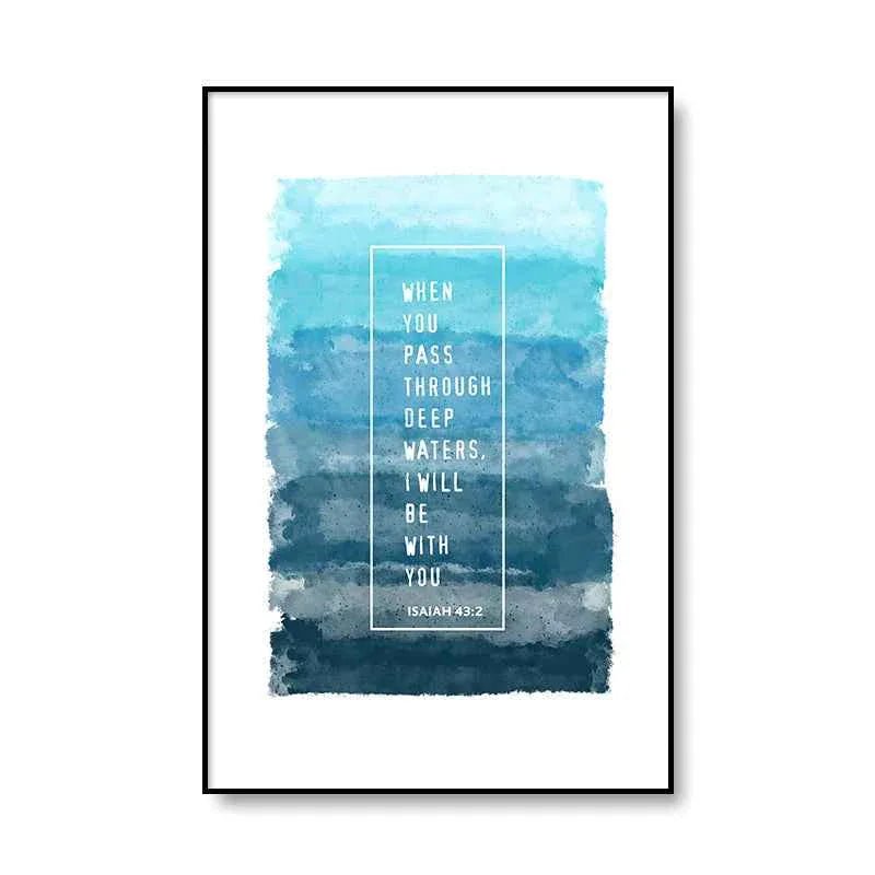 Tableau mural religieux nordique de versets bibliques sur toile - IVOIRART.COM