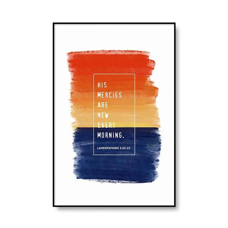 Tableau mural religieux nordique de versets bibliques sur toile - IVOIRART.COM