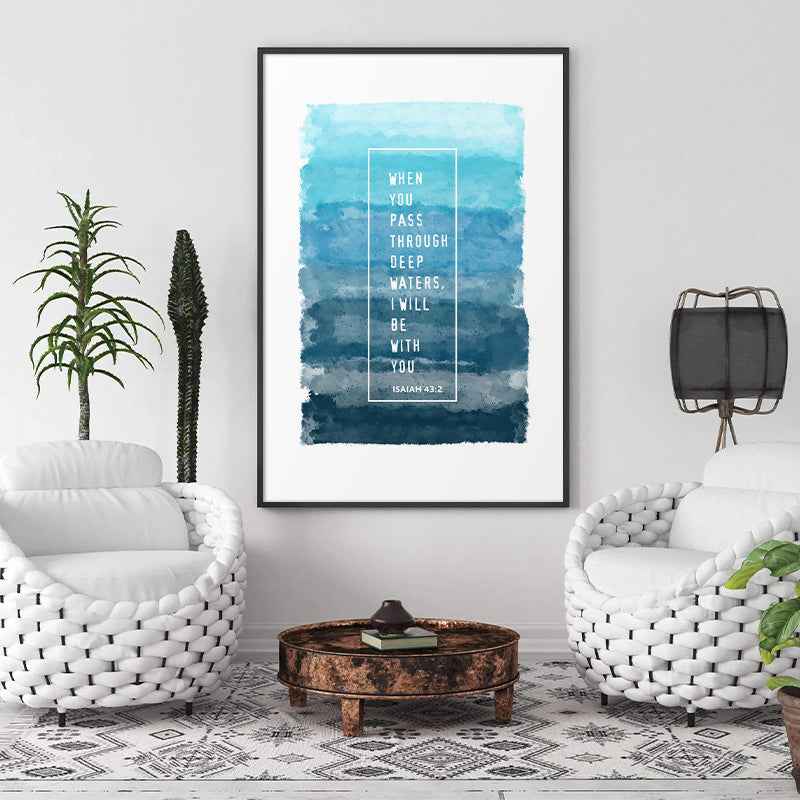 Tableau mural religieux nordique de versets bibliques sur toile - IVOIRART.COM