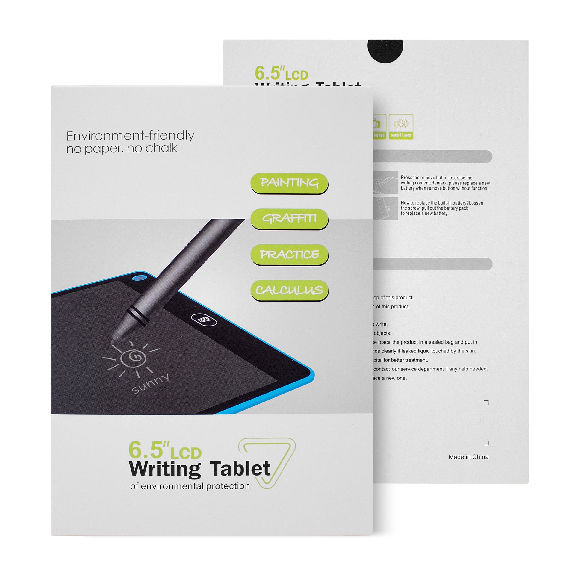 Tablette d'écriture LCD pour enfants 6,5 pouces - Dessin graffiti réutilisable!! - IVOIRART.COM