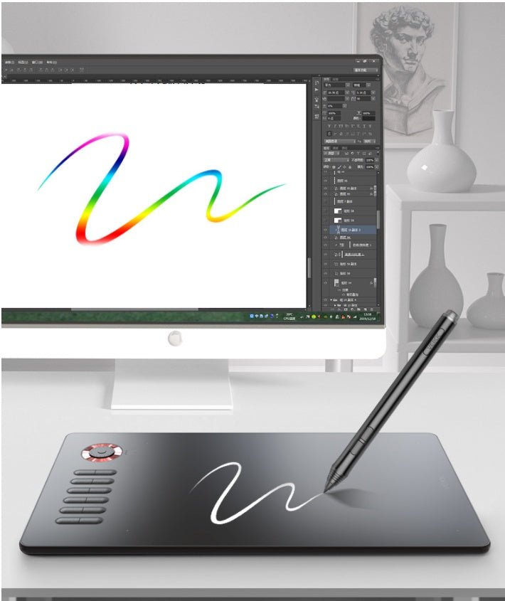 Tablette graphique électronique 10 x 6 pouces avec capteur de pression 8192 niveaux - IVOIRART.COM