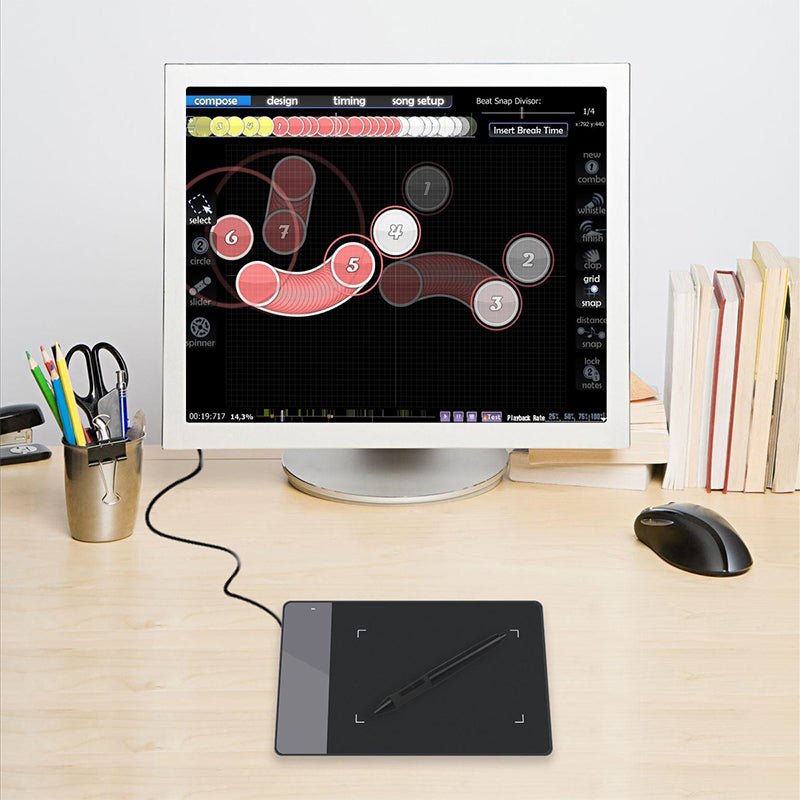 Tablette graphique électronique HUION 420 – Zone de travail 10,2 x 5,7 cm, haute précision - IVOIRART.COM