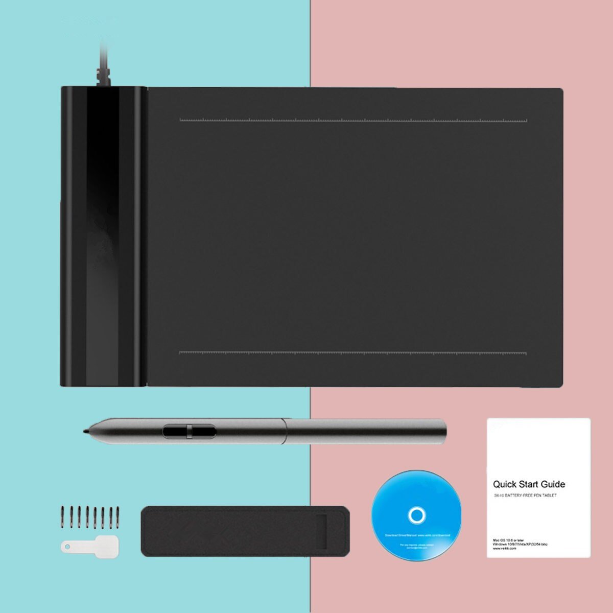 Tablette Graphique Électronique S640 USB avec Stylet Sans Batterie et Haute Sensibilité - IVOIRART.COM