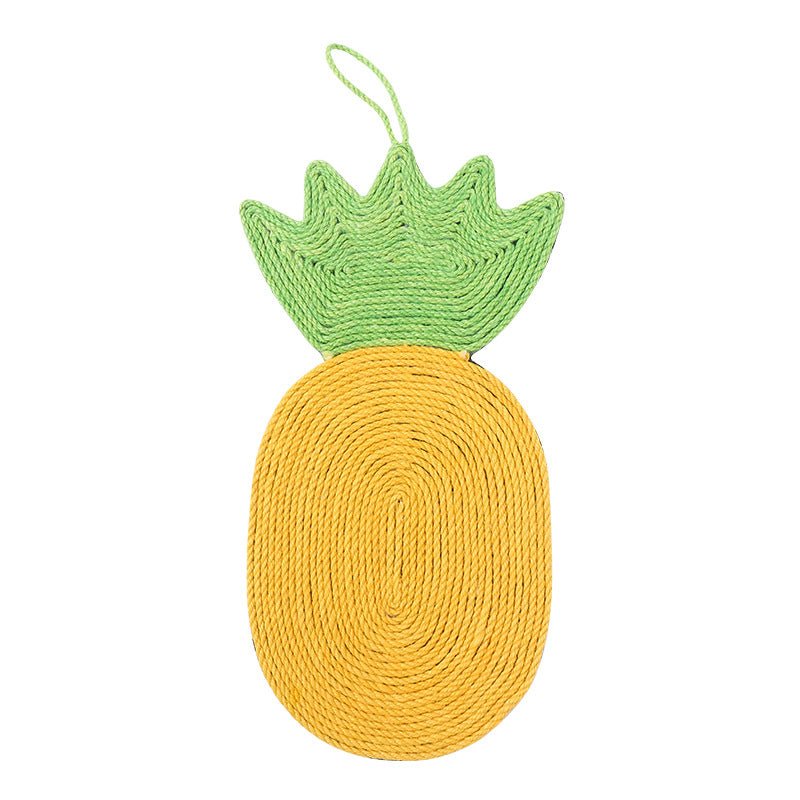 Tapis à griffes en corde de sisal sans débris tombants pour chat, décor ananas - IVOIRART.COM
