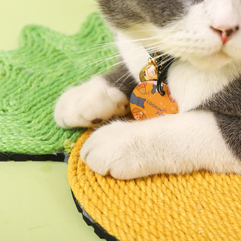 Tapis à griffes en corde de sisal sans débris tombants pour chat, décor ananas - IVOIRART.COM