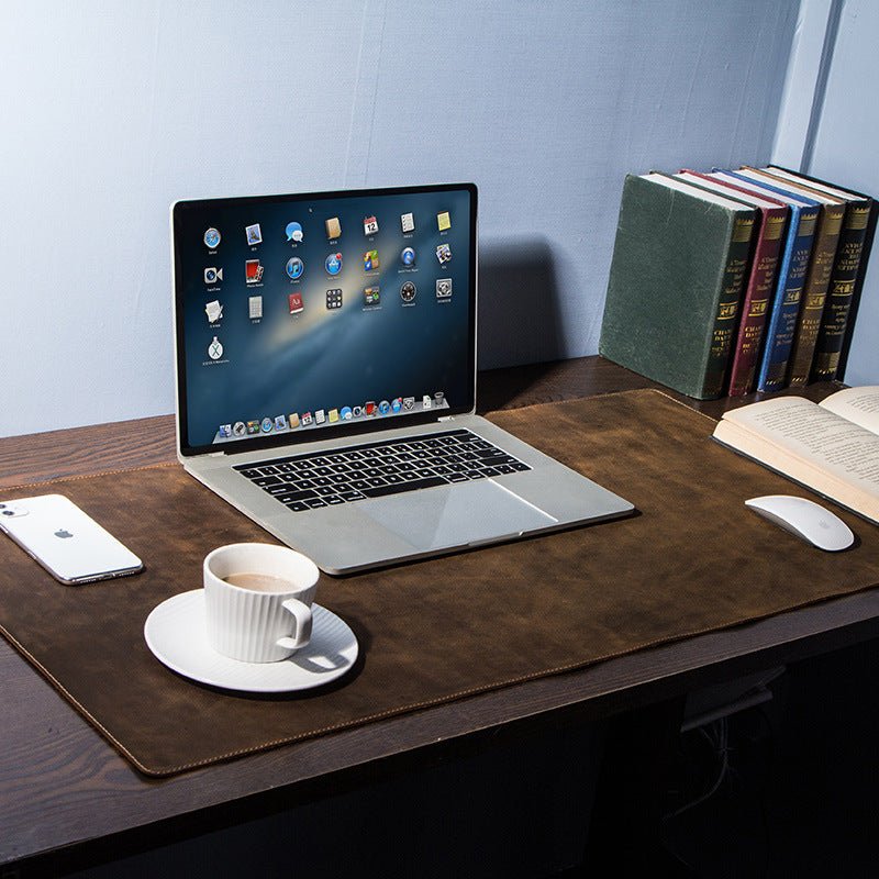 Tapis de bureau extra large antidérapant en cuir pour ordinateur de bureau - IVOIRART.COM