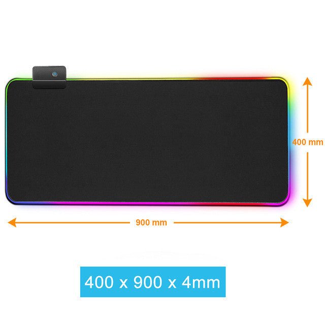 Tapis de Souris RGB Lumineux Symphonie LED en Caoutchouc Antidérapant pour Jeu - IVOIRART.COM