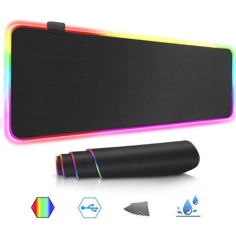 Tapis de Souris RGB Lumineux Symphonie LED en Caoutchouc Antidérapant pour Jeu - IVOIRART.COM