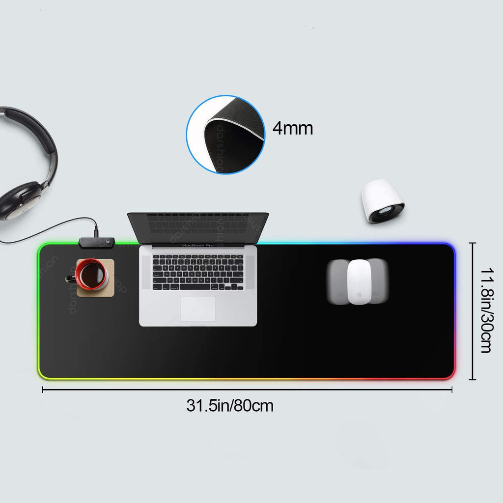 Tapis de Souris RGB Lumineux Symphonie LED en Caoutchouc Antidérapant pour Jeu - IVOIRART.COM