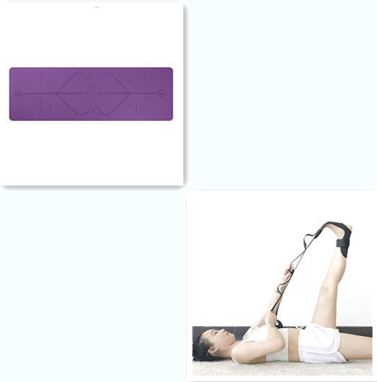 Tapis de Yoga Débutant Antidérapant en TPE avec Lignes de Position - 183×61×6 cm - IVOIRART.COM