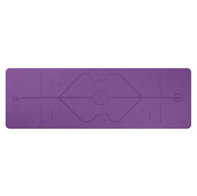 Tapis de Yoga Débutant Antidérapant en TPE avec Lignes de Position - 183×61×6 cm - IVOIRART.COM